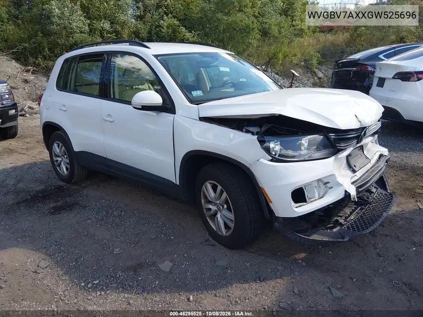 VOLKSWAGEN TIGUAN 2016, VIN WVGBV7AXXGW525696