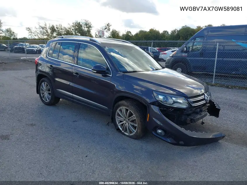 VOLKSWAGEN TIGUAN 2016, VIN WVGBV7AX7GW589081