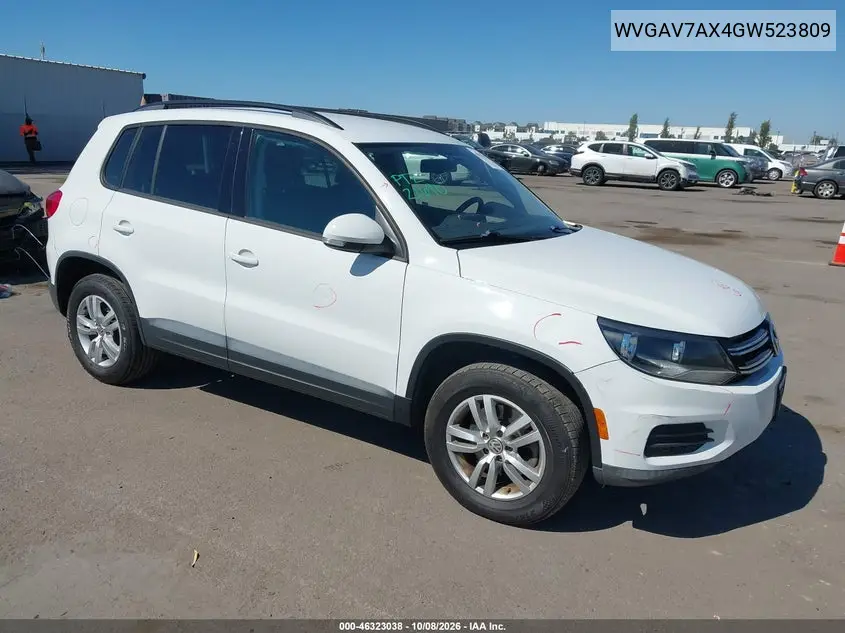 VOLKSWAGEN TIGUAN 2016, VIN WVGAV7AX4GW523809