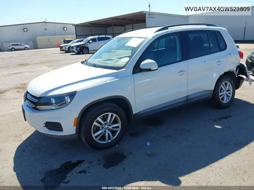 2016 VOLKSWAGEN TIGUAN VIN WVGAV7AX4GW523809 — фото 2