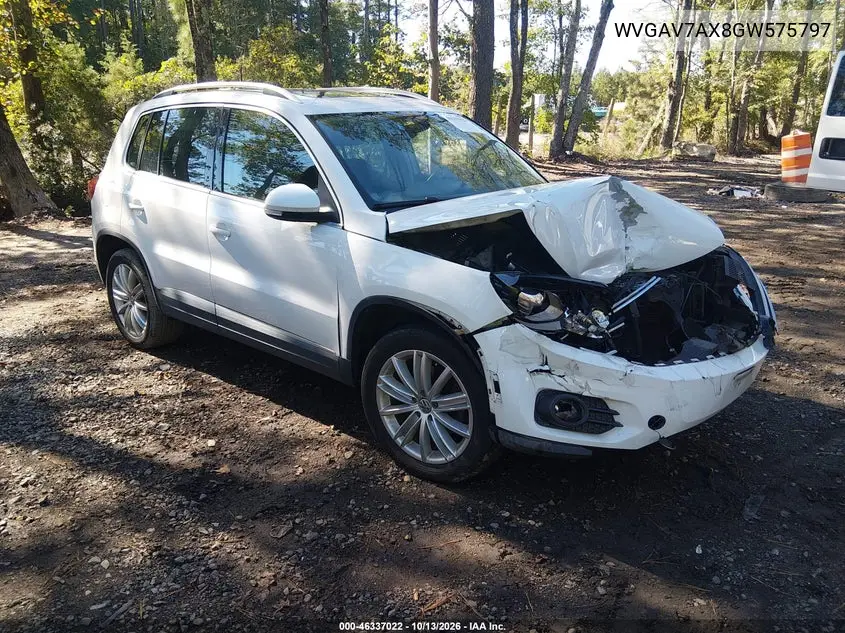 VOLKSWAGEN TIGUAN 2016, VIN WVGAV7AX8GW575797