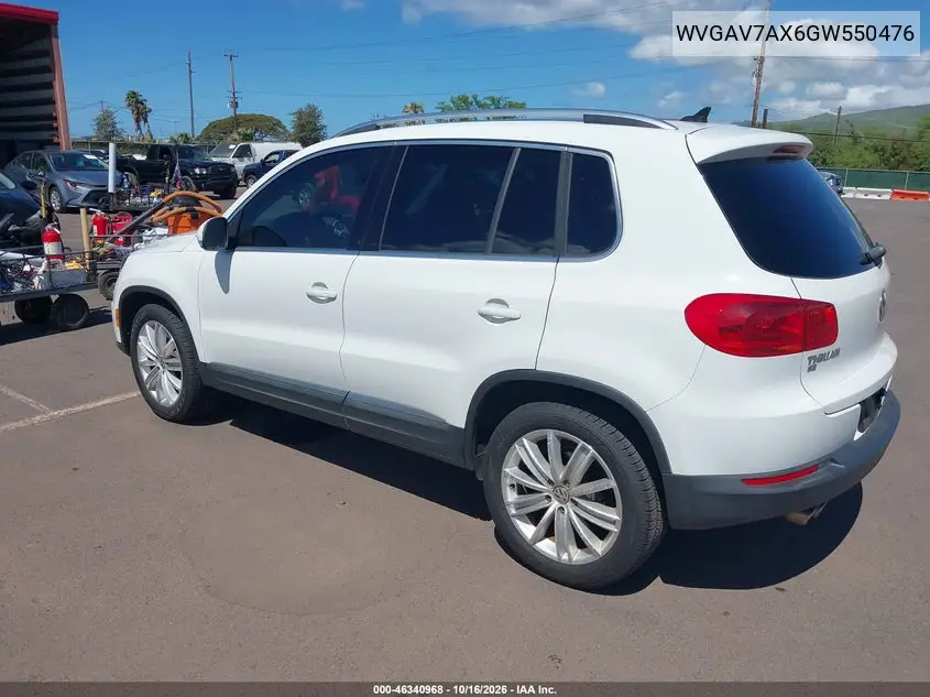 2016 VOLKSWAGEN TIGUAN VIN WVGAV7AX6GW550476 — фото 3