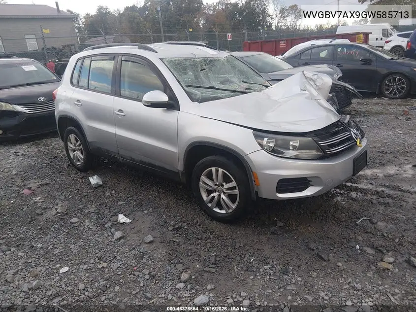 VOLKSWAGEN TIGUAN 2016, VIN WVGBV7AX9GW585713
