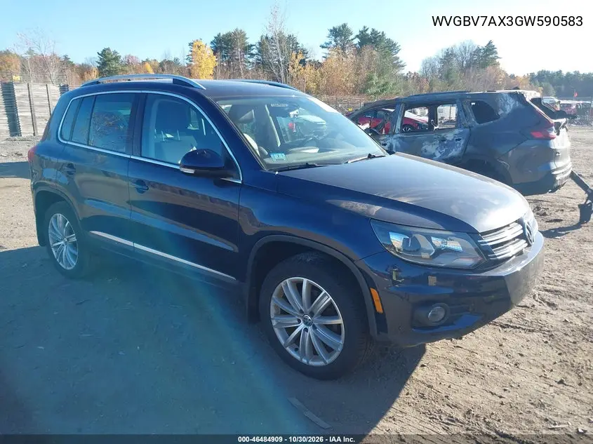 VOLKSWAGEN TIGUAN 2016, VIN WVGBV7AX3GW590583