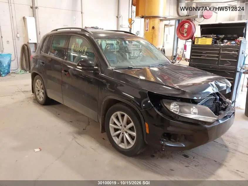 VOLKSWAGEN TIGUAN 2017, VIN WVGNV7AX7HW512824
