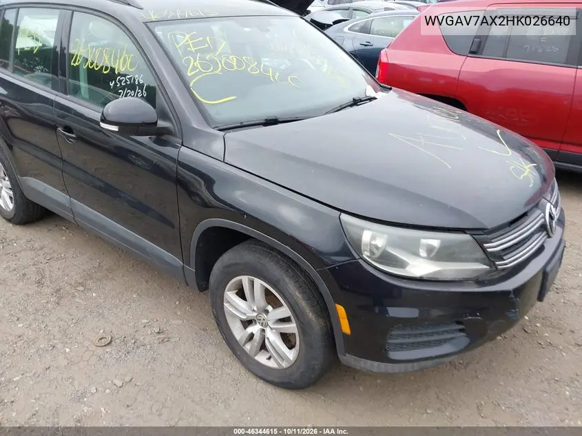 VOLKSWAGEN TIGUAN 2017, VIN WVGAV7AX2HK026640