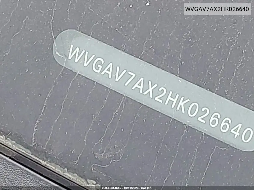 2017 VOLKSWAGEN TIGUAN VIN WVGAV7AX2HK026640 — фото 11