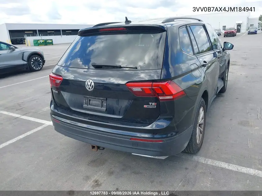 2018 VOLKSWAGEN TIGUAN VIN 3VV0B7AX4JM184941 — фото 4