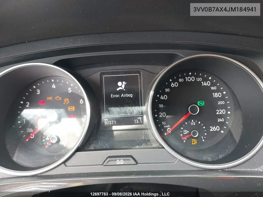 2018 VOLKSWAGEN TIGUAN VIN 3VV0B7AX4JM184941 — фото 7