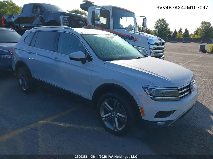 VOLKSWAGEN TIGUAN 2018, VIN 3VV4B7AX4JM107097