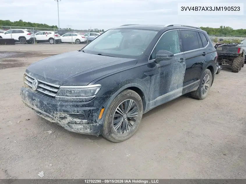 2018 VOLKSWAGEN TIGUAN VIN 3VV4B7AX3JM190523 — фото 2