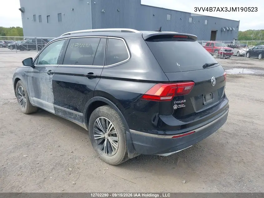 2018 VOLKSWAGEN TIGUAN VIN 3VV4B7AX3JM190523 — фото 3