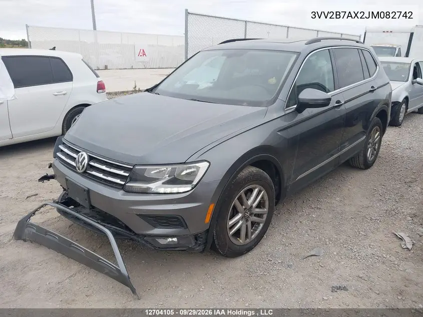 2018 VOLKSWAGEN TIGUAN VIN 3VV2B7AX2JM082742 — фото 2