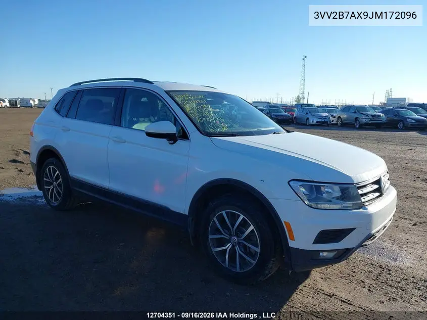 VOLKSWAGEN TIGUAN 2018, VIN 3VV2B7AX9JM172096