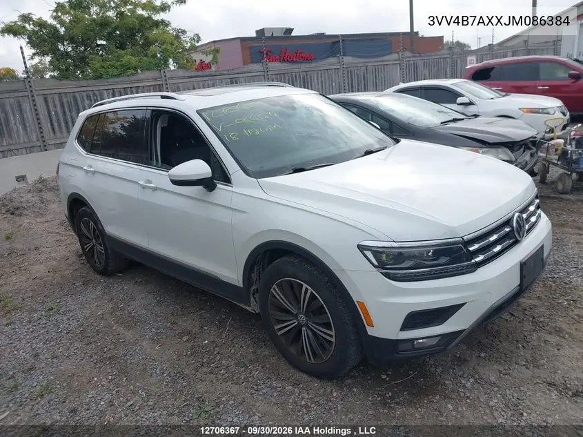 VOLKSWAGEN TIGUAN 2018, VIN 3VV4B7AXXJM086384