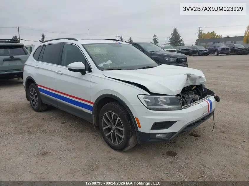 VOLKSWAGEN TIGUAN 2018, VIN 3VV2B7AX9JM023929