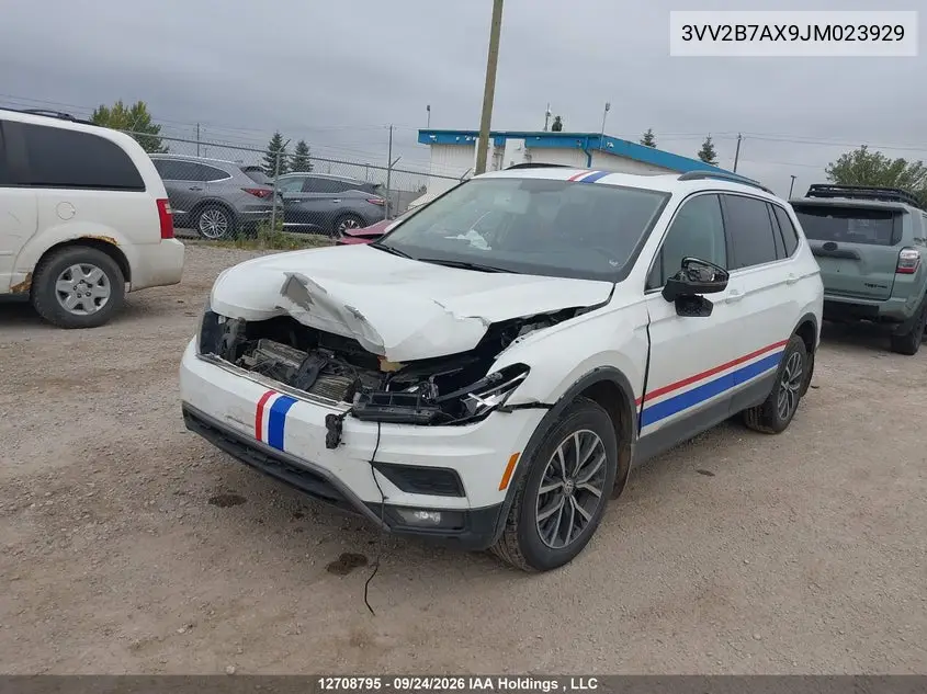 2018 VOLKSWAGEN TIGUAN VIN 3VV2B7AX9JM023929 — фото 2