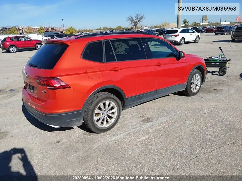 2018 VOLKSWAGEN TIGUAN VIN 3VV0B7AX8JM036968 — фото 4