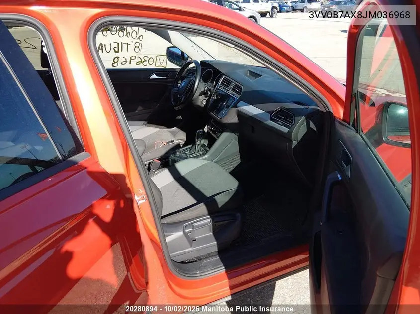 2018 VOLKSWAGEN TIGUAN VIN 3VV0B7AX8JM036968 — фото 5