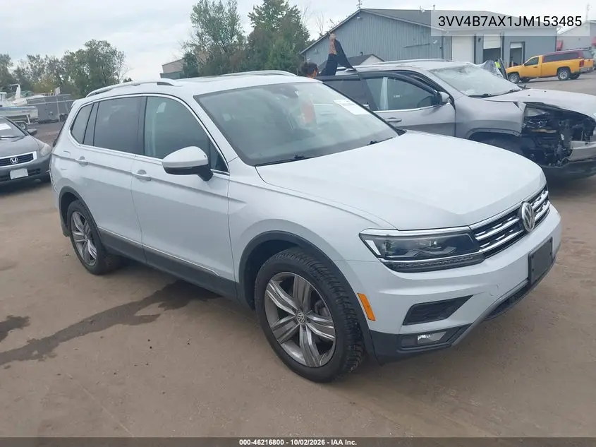 VOLKSWAGEN TIGUAN 2018, VIN 3VV4B7AX1JM153485