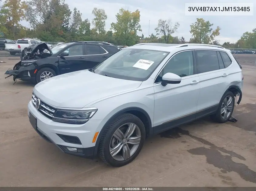2018 VOLKSWAGEN TIGUAN VIN 3VV4B7AX1JM153485 — фото 2