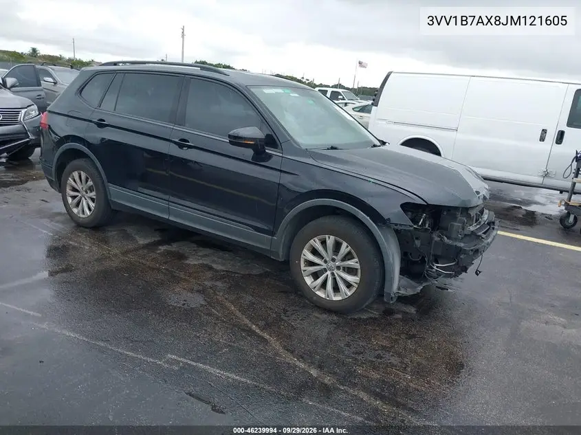 VOLKSWAGEN TIGUAN 2018, VIN 3VV1B7AX8JM121605