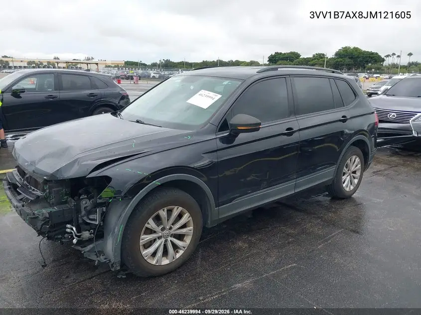 2018 VOLKSWAGEN TIGUAN VIN 3VV1B7AX8JM121605 — фото 2