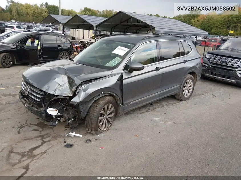 2018 VOLKSWAGEN TIGUAN VIN 3VV2B7AX5JM058502 — фото 2
