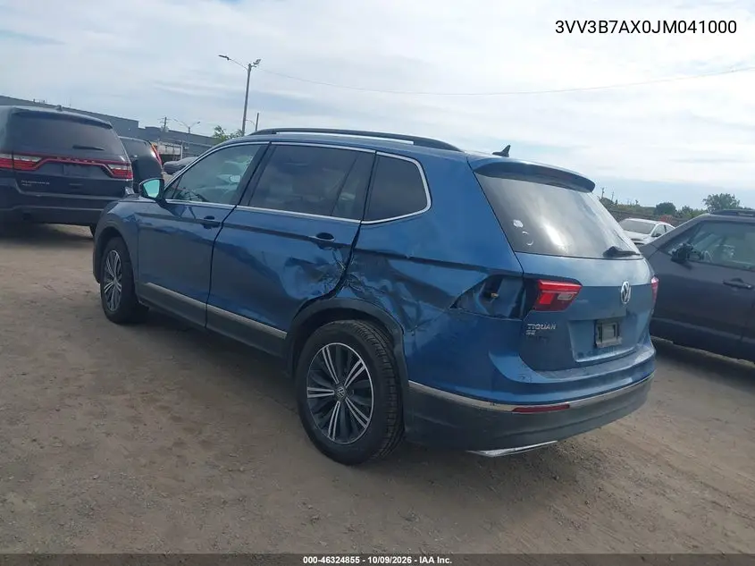 2018 VOLKSWAGEN TIGUAN VIN 3VV3B7AX0JM041000 — фото 3