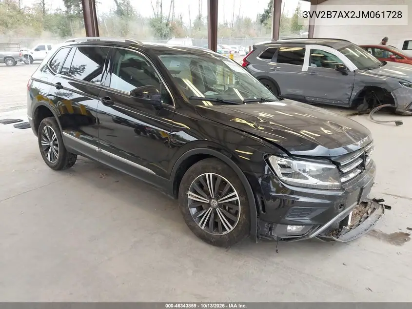 VOLKSWAGEN TIGUAN 2018, VIN 3VV2B7AX2JM061728