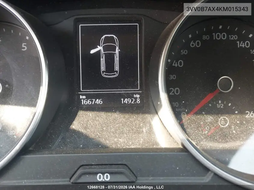2019 VOLKSWAGEN TIGUAN VIN 3VV0B7AX4KM015343 — фото 15
