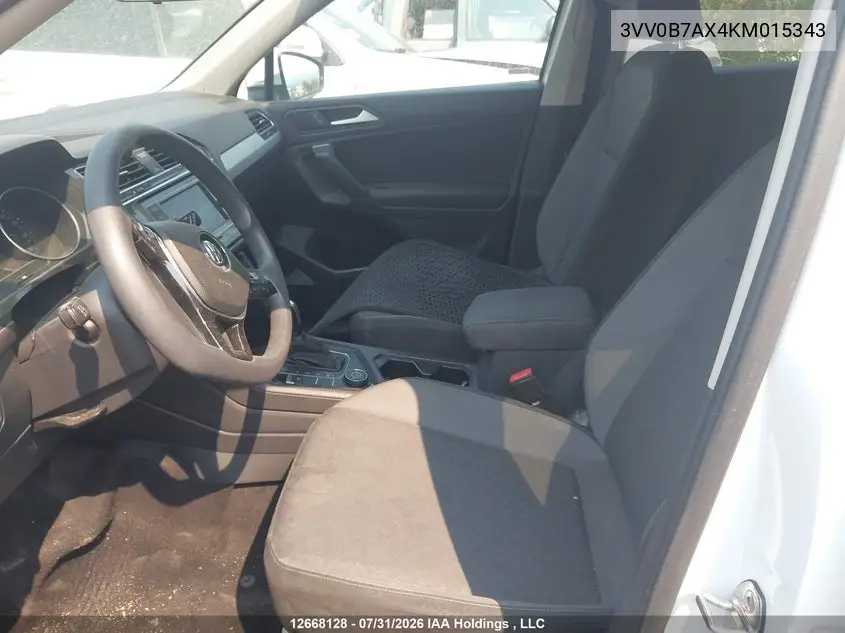 2019 VOLKSWAGEN TIGUAN VIN 3VV0B7AX4KM015343 — фото 5