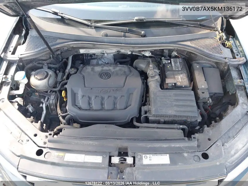 2019 VOLKSWAGEN TIGUAN VIN 3VV0B7AX5KM136172 — фото 10