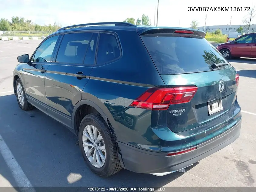 2019 VOLKSWAGEN TIGUAN VIN 3VV0B7AX5KM136172 — фото 3