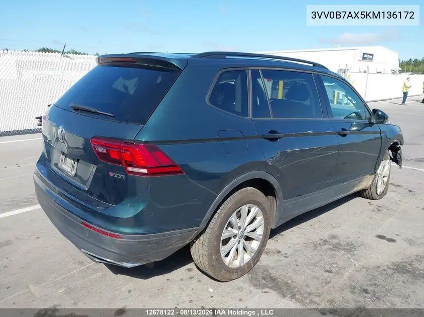 2019 VOLKSWAGEN TIGUAN VIN 3VV0B7AX5KM136172 — фото 4