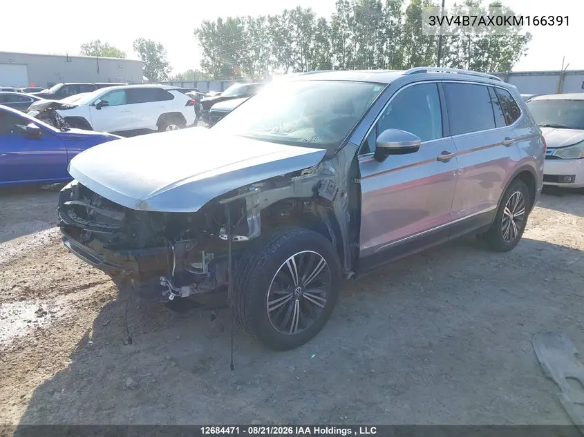 2019 VOLKSWAGEN TIGUAN VIN 3VV4B7AX0KM166391 — фото 2