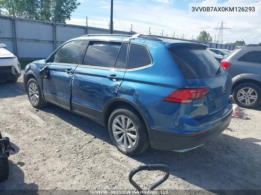 2019 VOLKSWAGEN TIGUAN VIN 3VV0B7AX0KM126293 — фото 3