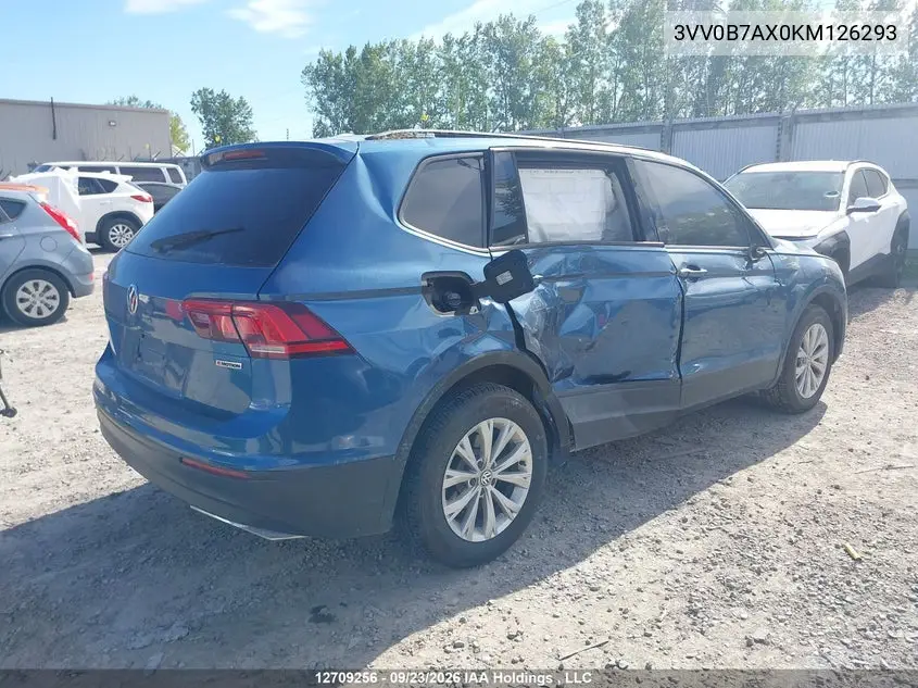 2019 VOLKSWAGEN TIGUAN VIN 3VV0B7AX0KM126293 — фото 4