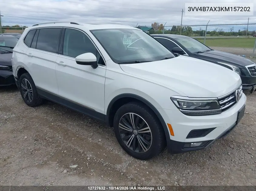 VOLKSWAGEN TIGUAN 2019, VIN 3VV4B7AX3KM157202