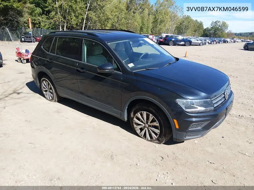 VOLKSWAGEN TIGUAN 2019, VIN 3VV0B7AX7KM046599