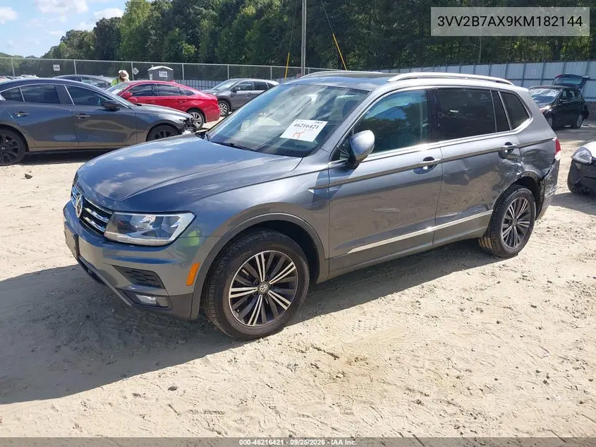2019 VOLKSWAGEN TIGUAN VIN 3VV2B7AX9KM182144 — фото 2
