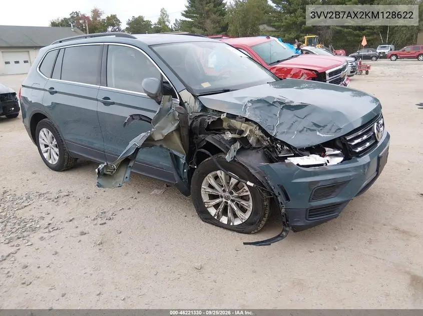 VOLKSWAGEN TIGUAN 2019, VIN 3VV2B7AX2KM128622