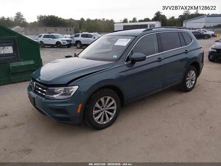 2019 VOLKSWAGEN TIGUAN VIN 3VV2B7AX2KM128622 — фото 2