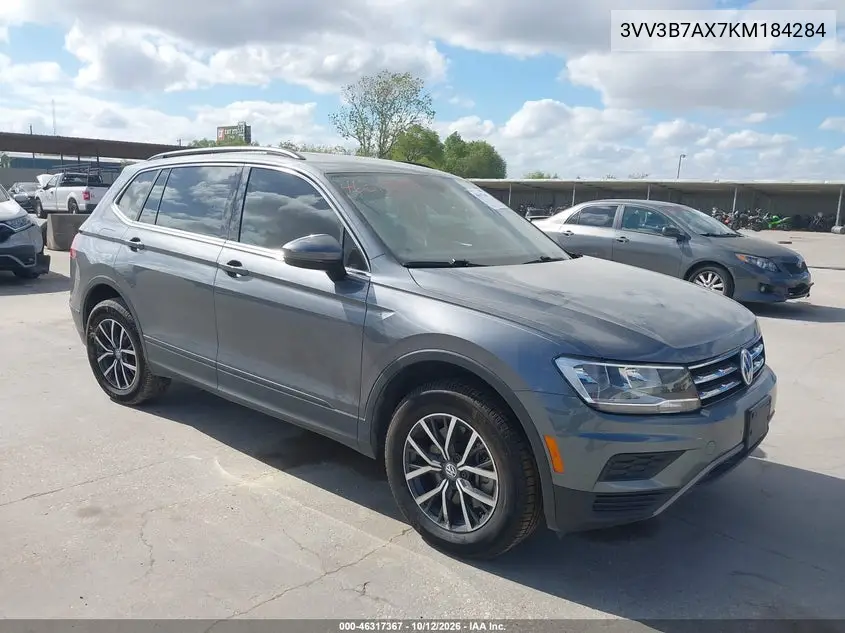 VOLKSWAGEN TIGUAN 2019, VIN 3VV3B7AX7KM184284