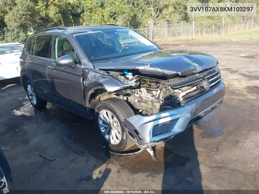 VOLKSWAGEN TIGUAN 2019, VIN 3VV1B7AX8KM103297