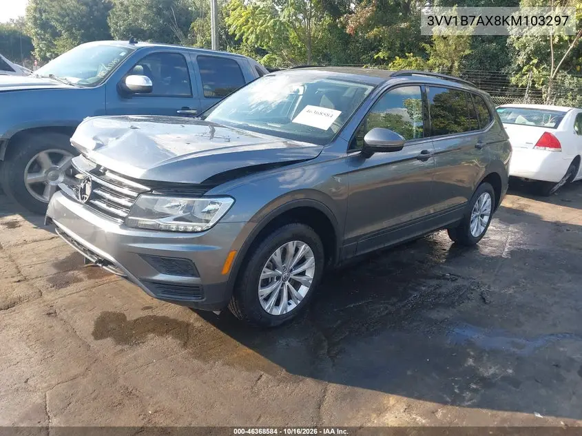 2019 VOLKSWAGEN TIGUAN VIN 3VV1B7AX8KM103297 — фото 2