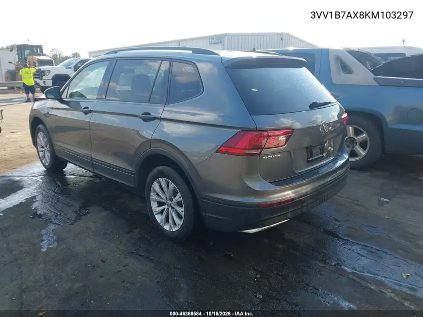 2019 VOLKSWAGEN TIGUAN VIN 3VV1B7AX8KM103297 — фото 3