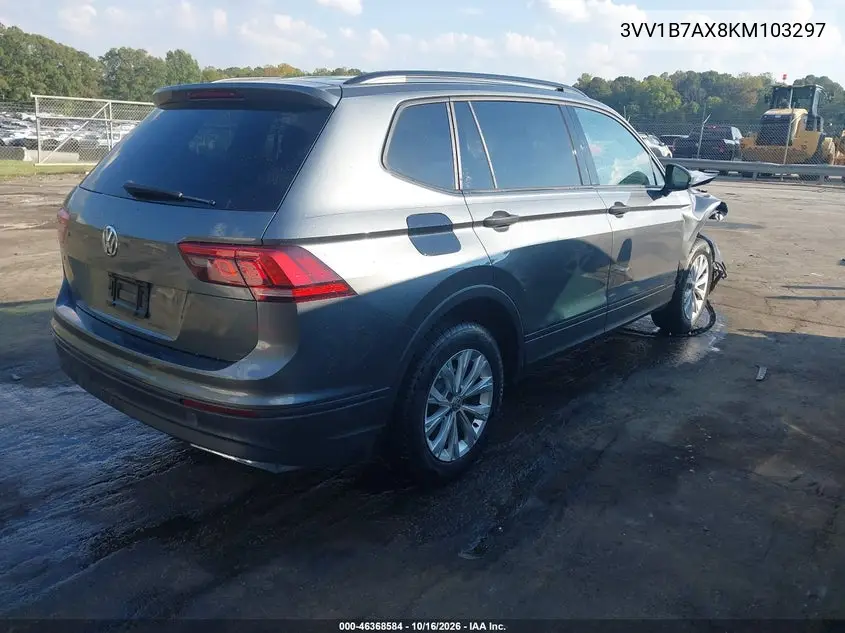 2019 VOLKSWAGEN TIGUAN VIN 3VV1B7AX8KM103297 — фото 4