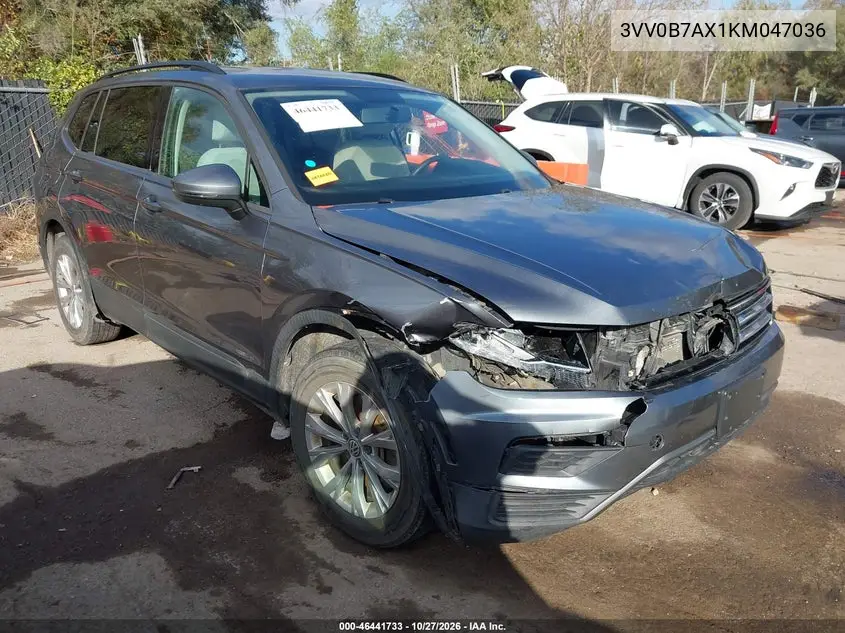VOLKSWAGEN TIGUAN 2019, VIN 3VV0B7AX1KM047036