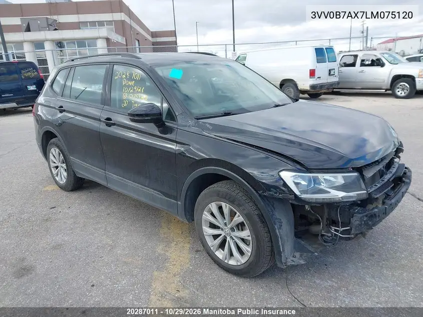 VOLKSWAGEN TIGUAN 2020, VIN 3VV0B7AX7LM075120